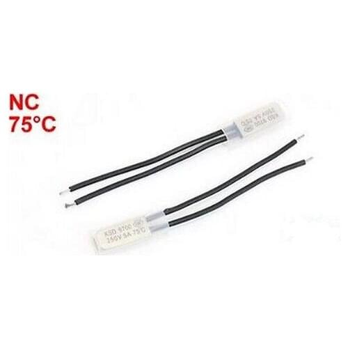 5pcs/lot KSD9700 5A250V 75 Degree Celsius (N.C.) Normally Closed Temperature Switch Thermostat Thermal Protector