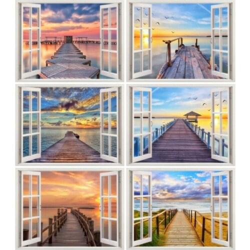 5D Diy Diamond Painting Scenic Bridge Full Square Rhinestone Picture by number Diamond Embroidery Sale Mosaic DropshippingZP-027