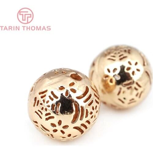 6PCS 12MM 24K Champagne Gold Color Plated Brass Spider Cobweb Spacer Beads Bracelet Beads High Quality Jewelry Accessories