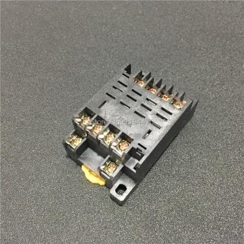 1pcs PTF14A Mini Relay Socket Base for LY4NJ HH64P Power Relays 14 Pin Screw Terminal Din Rail Mount
