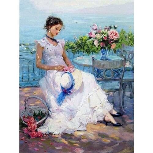 5d Diamond Painting Full Square Drill Girl Decor For Home Flower Mosaic Picture Of Rhinestones Handmade Gift