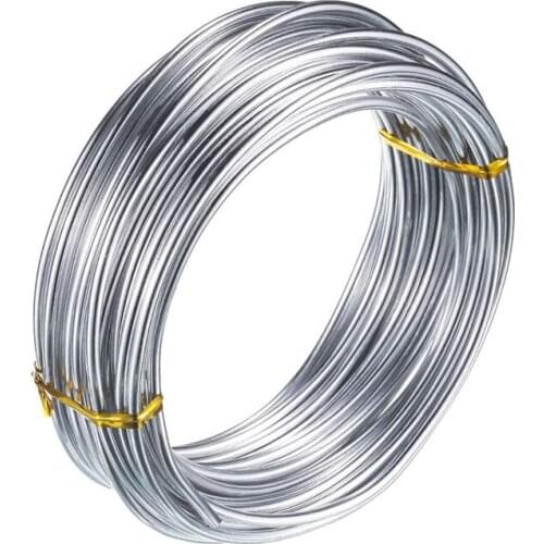 DHBH-m Aluminium Wire 10M Craft Silver Wire for Jewellery Making Clay Modelling Bonsai and Model