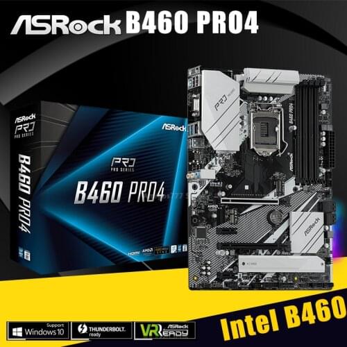 ASRock B460 Pro4 Motherboard LGA 1200 DDR4 PCI-E 3.0 M.2 SATAIII HDMI-Compatible VGA Overlocking 128GB Desktop Placa-Mãe ATX NEW
