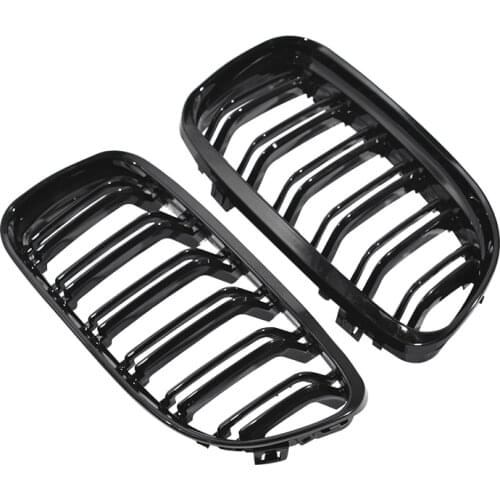 Car Grille Fittings For Bmw E90 Lci 3 Series Sedan / Truck 09-11 Racing Grille Double Gloss Black Car Front Grille Components