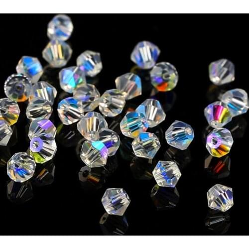 AAAAA Quality 720pcs Big Bag crystal AB 4mm Bicone Crystal Beads Glass Beads Loose Spacer Beads for Jewelry Making Accessories