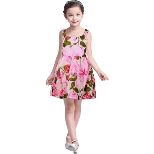 Kid Baby Girls Princess Floral Party Pageant Dress Outfits Suspender Vest Dress 1-7Y