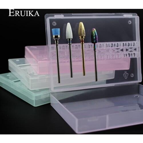 ERUIKA 1pc 14 Holes Acrylic Nail Drill Bit Holder Plastic Display Stand Container for Nail Files Manicure Exhibition Organizer