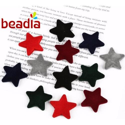 Handmade DIY Jewelry Earring Findings Components Mixed 20pcs Star Pentagram Velvet Beads Charm 28mm Hole 1.5mm Craft Making