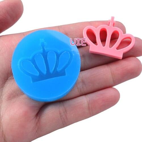 FYL222U 34.8mm x 26.3mm Crown Silicone Mold Fondant Cake Decoration Candy Resin Clay Earrings Necklace Craft Soap Candle
