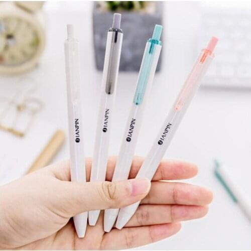 Wholesale 100pcs kawaii pen 0.5mm simple press gel pens for school office supplies student writing korean stationary canetas