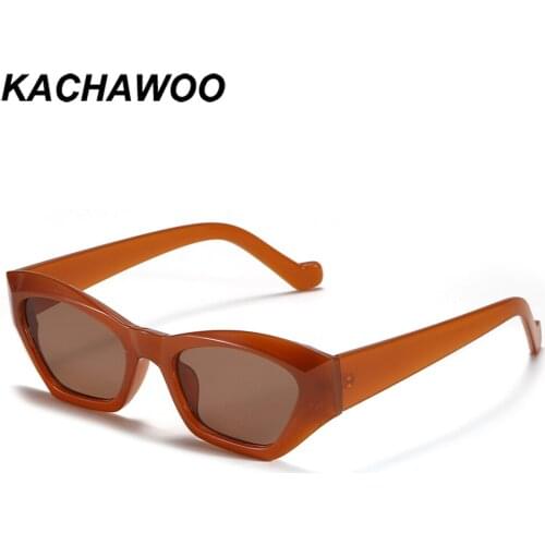 Kachawoo vintage sunglasses women cat eye brown leopard black fashion eyewear accessories men trending outdoor party decoration