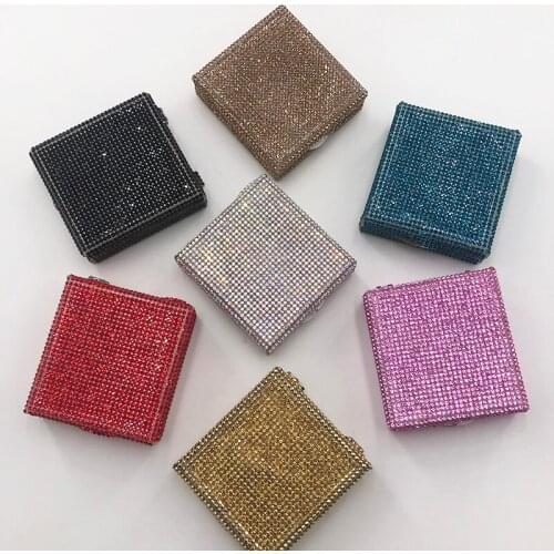 2020 new lash box rhinestones eyelashes box colorful diamond 10pics/Lot lash packing hot selling glitter lashes case