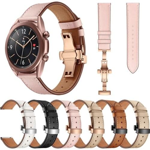 Leather strap For Samsung Galaxy Watch 3 45mm 41mm smartwatch band for Samsung Galaxy Watch Active 2 Watchband Replace Bracelet