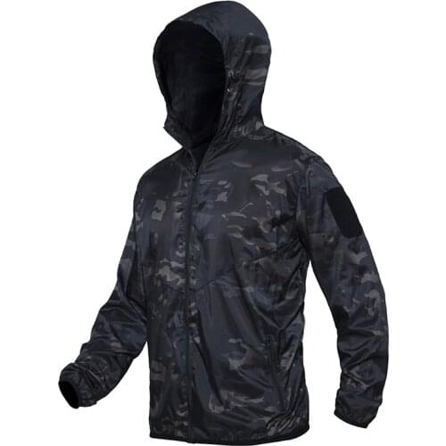 Mens Summer Waterproof Tactical Jacket Breathable Thin Raincoat Military Thin Windbreaker Army Skin Jacket Plus Size 3XL