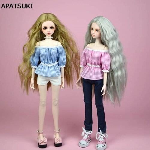 Fashion Clothes Plaided Shirt Top for 1/4 BJD Doll Clothes Casual Wear Clothes for 40-50cm XINYI Doll 1:4 Doll Accessories