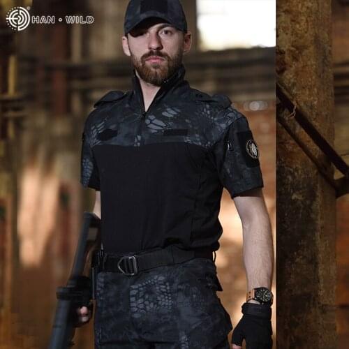 Mens Outdoor Tactical Shirt Stand Collar Army Combat Tee Shirt Short Sleeve Quick Dry Hunting Camping Hiking Tops Men Women