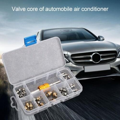 28Pcs Automotive Valve Core Car Air Conditioning Cores Needles Automative Tire Double Head Wrench Kit