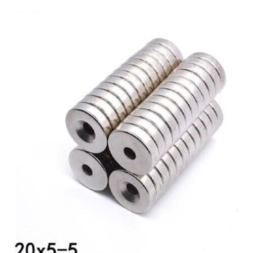 1/5/10/20 Pcs 20x5-5 Round NdFeB Neodymium Magnet N35 Super Powerful Small imanes Permanent Magnetic Disc 20x5 Hole 5