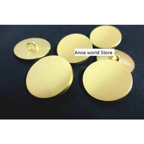 Free shipping 20pcs/lot New frosted matte gold gloss gold flat metal button trench coat suit buttons 15mm 20mm 25mm