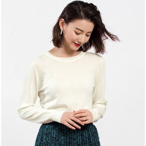 ZHILI 2018 New Autumn And Winter Round Neck Sweater Women Loose Bottoming Shirt Women Long-Sleeved Wool Sweater