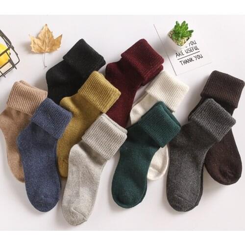 New Autumn And Winter Thickened Ladies Socks Pure Color Simple And Versatile Fashion Warm Ladies Stockings