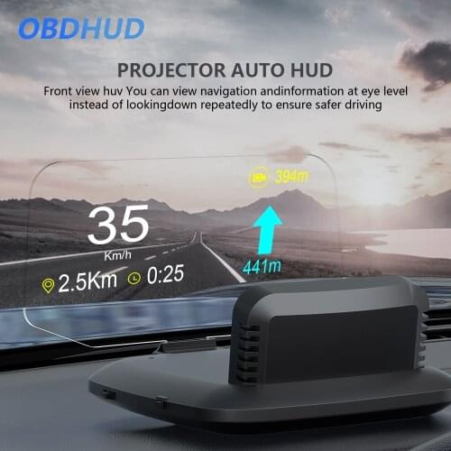 WIIYII C1 Mirror HUD 2020 New OBD2+GPS Dual Mode OBD2 Head Up Display GPS HUD Digital MPH KMH Speedometer Water & Oil Temp RPM