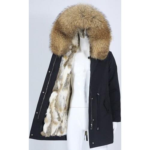 OFTBUY 2021 Waterproof Men Long Parka Winter Jacket Natural Real Raccoon Fox Fur Coat Collar Hooded Rabbit Liner Streetwear Warm