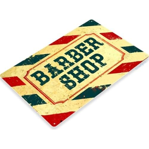 Barber Shop Retro Rustic Barber Pole Metal Sign Decor Salon Parlor Tin Sign