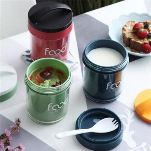 Nordic Plastic Sealed Thermal Lunchbox Mini Lunch Box For Kids Portable Breakfast Milk Soup Cup Creative Children Bento Box