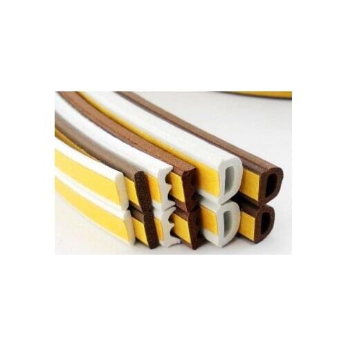 Door Window EPDM Rubber Adhesive Sealing Strip Wardrobe Seals Gasket Brown Gray odd