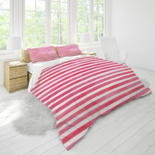 Pink Bedding Sheet Duvet Cover Set Home Textile Striped Custom Designer Comforter Pillow Case Full Size Girls Unique Modern Soft