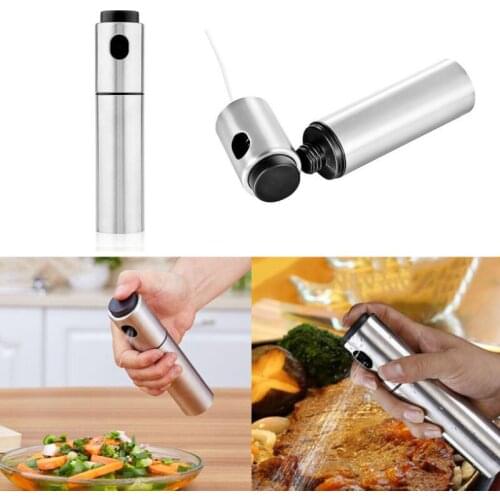 Silver Stainless Steel Oil Sprayer Olive Pump Spraying Oil Bottle Sprayer Can Jar Pot Tool LX7278