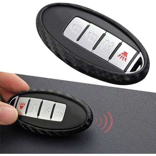 Carbon Fiber Style Auto Key Shell Cover Key Fob Case Holder For Nissan Infiniti Universal
