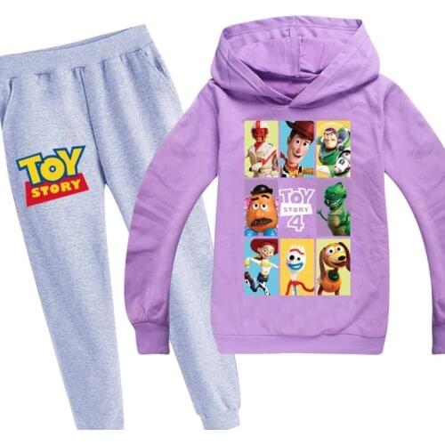 Toy Story 4 Anime Hoodies Toddler Boys Clothing Set Fashion Long Sleeve Kids T Shirt Trousers Children Kid Girl Sweatshirt Suit