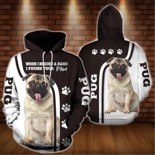 PUG Pet Dog 3D All Over Printed Hoodie Men/Women Harajuku Fashion Hooded Sweatshirt Autumn Unisex hoodies Drop ship H-0359
