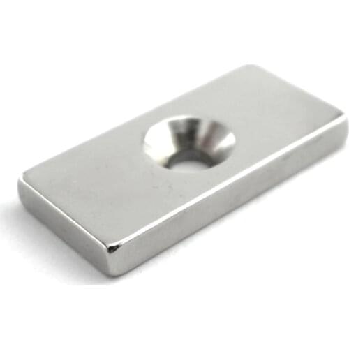 U-JOVAN 2pcs 40 x 20 x 5 mm Hole 5mm N35 Block Countersunk Magnets Super Strong Rare Earth Neodymium Magnet Ring