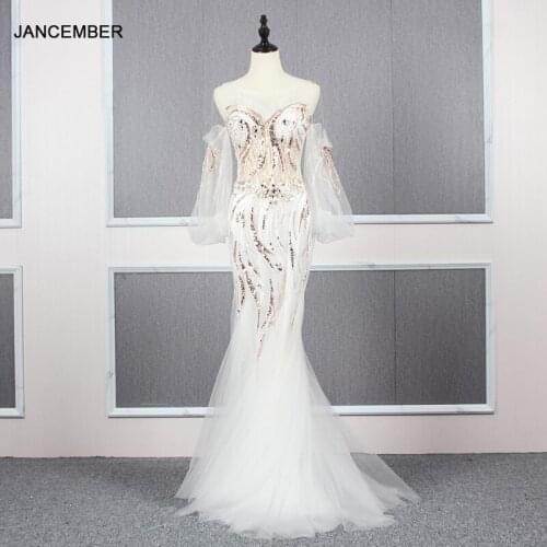 YY132 Churlya Wurfel long prom dresses mermaid detachable sleeves illusion sexy luxury evening dress long платья на выпускной