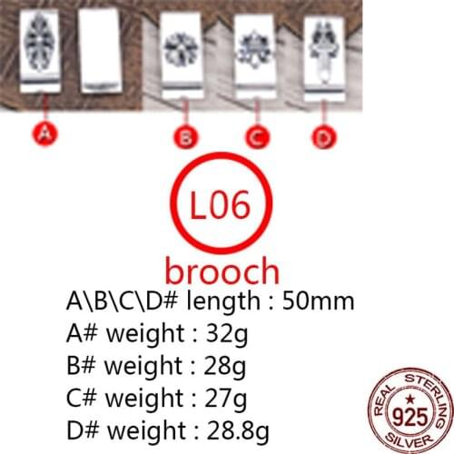 L06 S925 sterling silver tie clip money clip retro personality simple punk hip-hop style fashion jewelry anchor cross flower hot