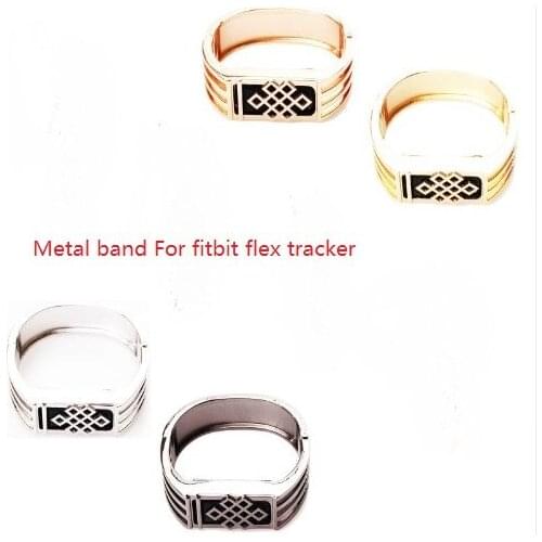 1pc. Metal Bands for Flex Leather Replacement Wristband with New Unique Design Metal Housing For Fit-bit Flex Smart Band T B
