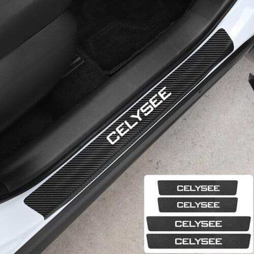 4Pcs Car Door Sill Carbon Fiber Anti-scratch Stickers For Citroen C1 C2 C3 C4 C5 C6 C8 Picasso Cactus Vts Aircross C3-XR C-Elyse