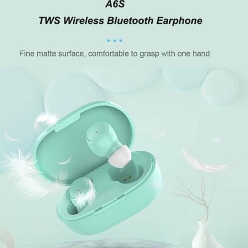 TWS A6S Wireless Headphone Binaural HD Stereo Earphone Waterproof Sport In-ear Earbuds With Microphone For Smartphone