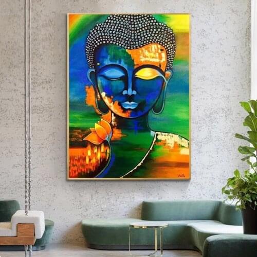 Abstract Buddha Wall Art Canvas Prints Modern Buddha Canvas Art Paintings On The Wall Canvas Pictures Buddhism Poster Wall Decor