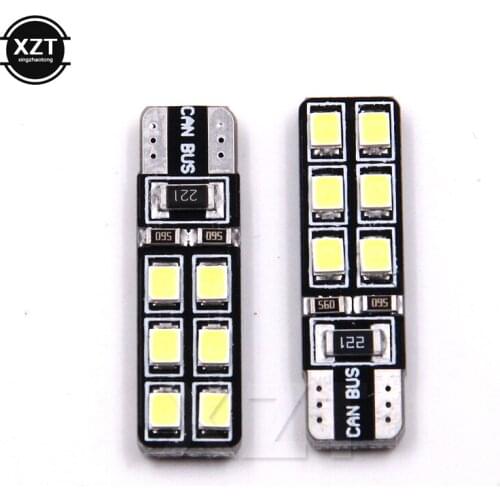 T10 W5W Car LED Bulbs 12 SMD CANBUS ERRO FREE 194 168 2835 Turn Signal Lamp White Blue Ice Blue Reading Lights