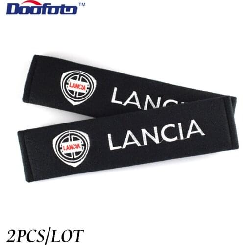 Car Styling Auto seat Shoulder Pads Case For Lancia Lybra Delta Ypsilon Car-Styling Stickers amblems Cover Accessories