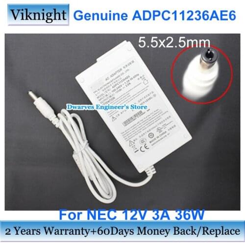 White ADPC11236AE 12V 3A 36W AC Adapter Power Supply For NEC Original Laptop Charger 5.5 x 2.5mm