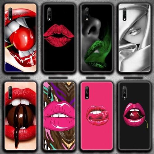 Sexy Cherry red lips Phone Case For Huawei Nova 6se 7 7pro 7se honor 7A 8A 7C 9C Play