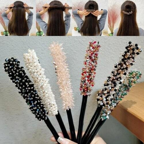Flower Wedding Bridal Rhinestone Head Artifact Flower Hair Bud Tied Half Ball Pins Clips Women Hair Accessory