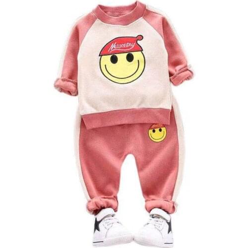Childrens Clothing Suit 2020 Autumn Winter New Baby Boys Sports Trousers Cartoon Two-piece Baby Girls Casual Set Kids Clothes