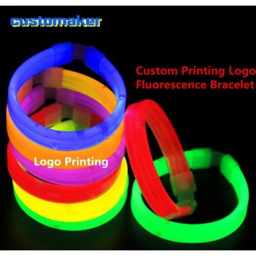 Fluorescence Personalized Custom Wristbands Light Up Print Logo Flashing Bracelet Wedding Birthday Party Gift Neon glow stick