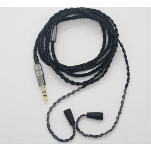 For Sennheiser ie8 ie80 Upgrade Cables 3.5mm Metal Black Twist Earphone Cable HiFi Earphones Wire for iphone Samsung